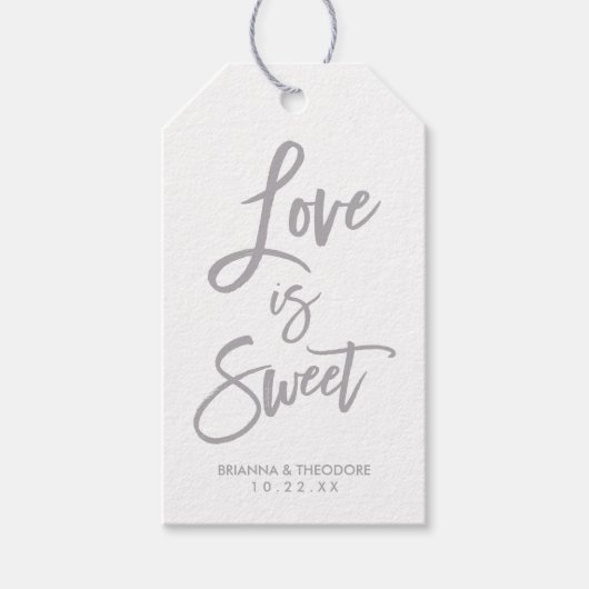 Chique Hand Lettered Bruiloft GIF Labels Liefde Is Cadeaulabel (Voorkant)