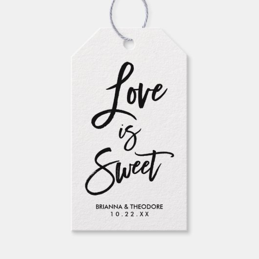 Chique Hand Lettered Bruiloft GIF Labels Liefde Is Cadeaulabel (Voorkant)