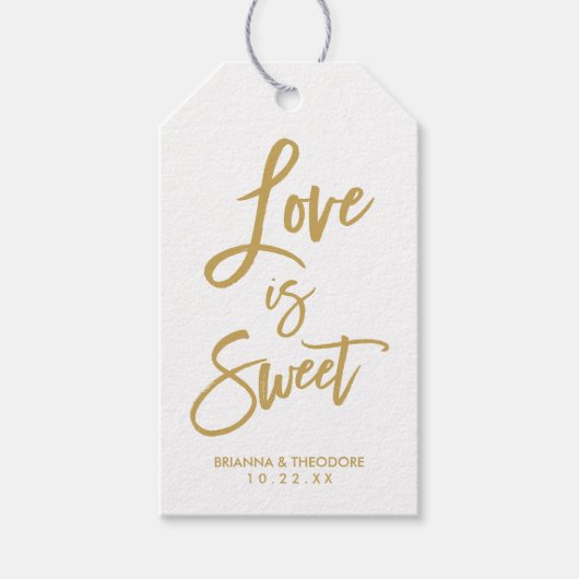 Chique Hand Lettered Bruiloft GIF Labels Liefde Is Cadeaulabel (Voorkant)