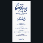 Chique Hand Lettered Bruiloft Menu Marine Blauw<br><div class="desc">Shop onze online winkel om meer stukken in dit ontwerp te zien!</div>