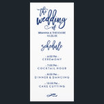 Chique Hand Lettered Bruiloft Menu Marine Blauw<br><div class="desc">Shop onze online winkel om meer stukken in dit ontwerp te zien!</div>