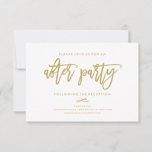 Chique Hand Lettered Bruiloft na Party uitnodiging (Voorkant)