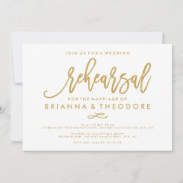 Chique Hand Lettered Bruiloft Repetitie Goud Kaart