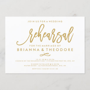 Chique Hand Lettered Bruiloft Repetitie Goud Kaart