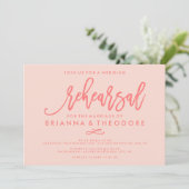 Chique Hand Lettered Bruiloft Repetitie Koraal Kaart (Staand voorkant)