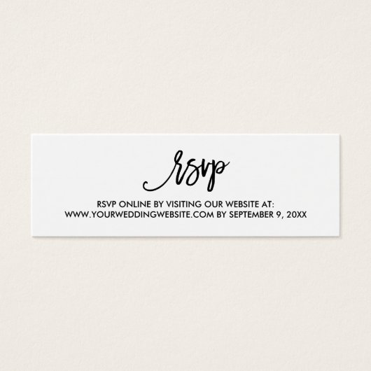 Chique Hand Lettered Bruiloft RSVP Online Kaart (Voorkant)