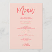 Chique Hand Lettered Coral Wedding Menu (Voorkant)