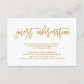 Chique Hand Lettered Gold Wedding Gast Informatie Informatiekaartje (Voorkant)