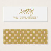 Chique Hand Lettered Gold Wedding Registry Kaart (Voorkant /achterkant)