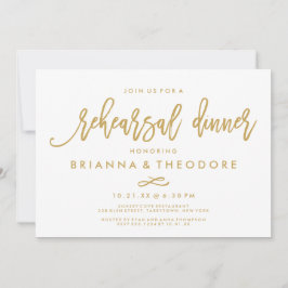 Chique Hand Lettered Gold Wedding repetitie diner Kaart