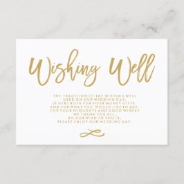 Chique Hand Lettered Gold Wedding Wishing Well Informatiekaartje