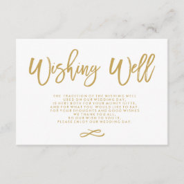 Chique Hand Lettered Gold Wedding Wishing Well Informatiekaartje