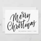 Chique Hand Lettered Merry Christmas Holiday Kaart (Voorkant)