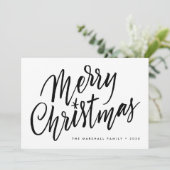 Chique Hand Lettered Merry Christmas Holiday Kaart (Staand voorkant)