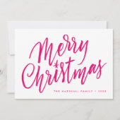 Chique Hand Lettered Merry Christmas Holiday Kaart (Voorkant)