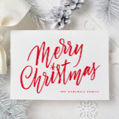 Chique Hand Lettered Merry Christmas Holiday Kaart