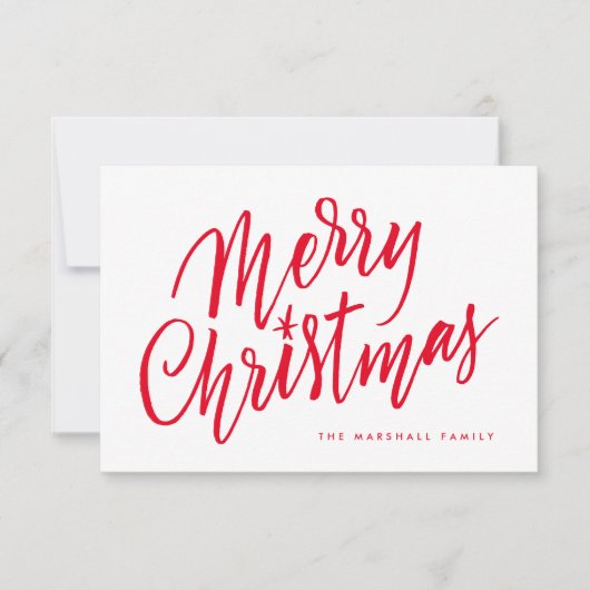 Chique Hand Lettered Merry Christmas Holiday Kaart (Voorkant)