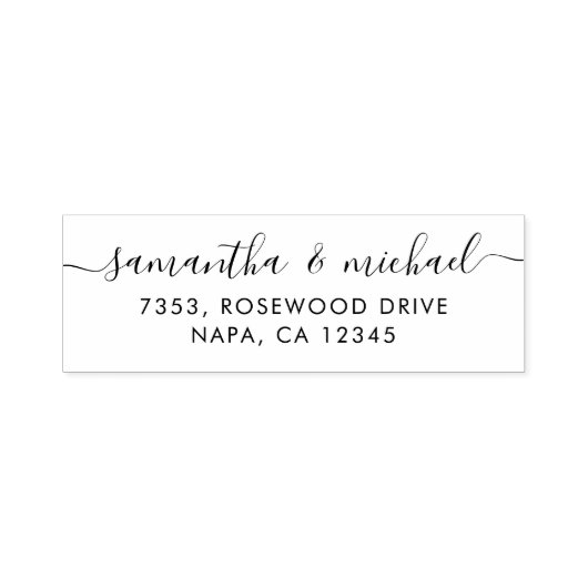 Chique Hand Lettered Script Custom Return Adres Zelfinktende Stempel (Design)
