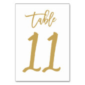 Chique Hand Lettered Table Number Gold | Tabel 11 Kaart (Achterkant)