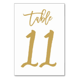 Chique Hand Lettered Table Number Gold | Tabel 11 Kaart