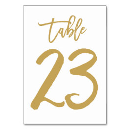 Chique Hand Lettered Table Number Gold | Tabel 23 Kaart
