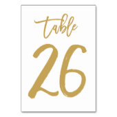 Chique Hand Lettered Table Number Gold | Tabel 26 Kaart (Achterkant)