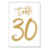 Chique Hand Lettered Table Number Gold | Tabel 30 Kaart (Achterkant)