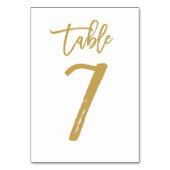 Chique Hand Lettered Table Number Gold | Tabel 7 Kaart (Achterkant)