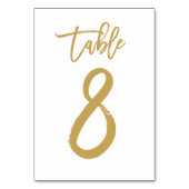 Chique Hand Lettered Table Number Gold | Tabel 8 Kaart (Achterkant)
