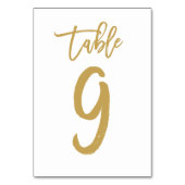 Chique Hand Lettered Table Number Gold | Tabel 9 Kaart (Achterkant)