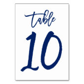 Chique Hand Lettered Table Number Navy | Tabel 10 Kaart (Achterkant)