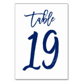 Chique Hand Lettered Table Number Navy | Tabel 19 Kaart (Achterkant)