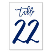 Chique Hand Lettered Table Number Navy | Tabel 22 Kaart (Achterkant)