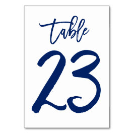 Chique Hand Lettered Table Number Navy | Tabel 23 Kaart