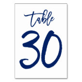 Chique Hand Lettered Table Number Navy | Tabel 30 Kaart (Achterkant)