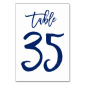 Chique Hand Lettered Table Number Navy | Tabel 35 Kaart (Achterkant)