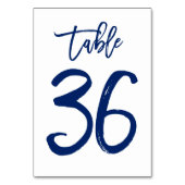 Chique Hand Lettered Table Number Navy | Tabel 36 Kaart (Achterkant)