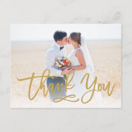 Chique Hand Lettered Wedding Dank u Briefkaart Gol