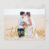 Chique Hand Lettered Wedding Dank u Briefkaart Gol (Voorkant)