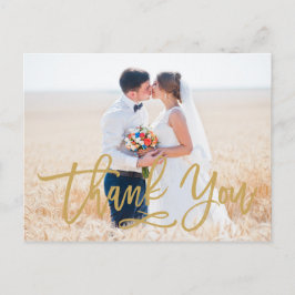 Chique Hand Lettered Wedding Dank u Briefkaart Gol