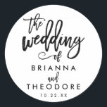 Chique Hand Lettered Wedding Sticker<br><div class="desc"></div>
