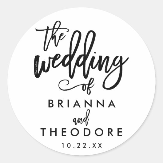 Chique Hand Lettered Wedding Sticker (Voorkant)