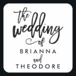 Chique Hand Lettered Wedding Sticker<br><div class="desc"></div>