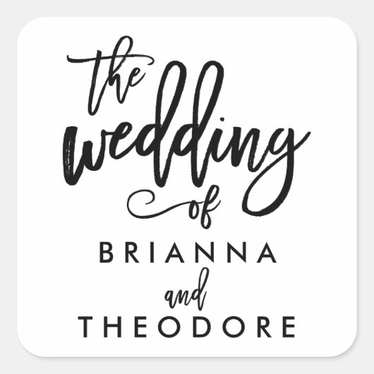 Chique Hand Lettered Wedding Sticker (Voorkant)