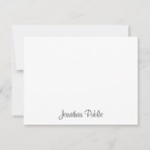 Chique Hand Script Naam Tekst Eenvoudig Ontwerp Vl Notitiekaartje (Voorkant)