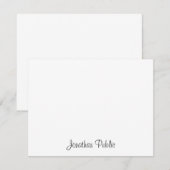 Chique Hand Script Naam Tekst Eenvoudig Ontwerp Vl Notitiekaartje (Voorkant / Achterkant)