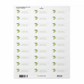 Chique Hand Script Waterverf Bamboe Leaves Adres Etiket (Full Sheet)