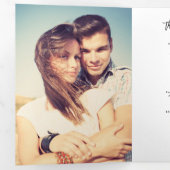 Chique handgeschreven bruiloft ceremonie fotoprogr drieluik programma (Binnenzijde eerst)