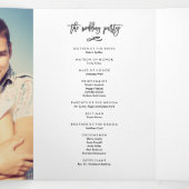Chique handgeschreven bruiloft ceremonie fotoprogr drieluik programma (Binnenkant midden)