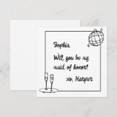 Chique Handgeschreven Disco Maid of Honor Voorstel Feestdagenkaart (Voorkant / Achterkant)